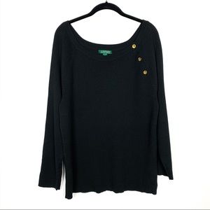 LAUREN Ralph Lauren Plus Size 3X Black Sweater